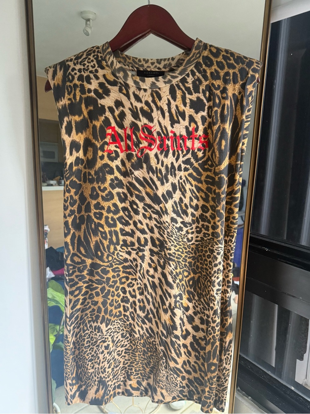 AllSaints Leppo Gothic Coni Leopard Logo Dress XS NWOT Discontinued